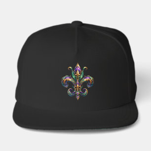 Mardi Gras Fleur de Lis Snap Back Hat