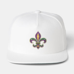 Mardi Gras Fleur de Lis Snap Back Hat