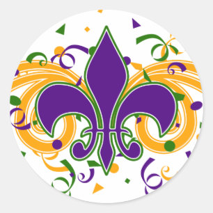Mardi Gras Fleur-de-Lis Sticker