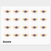 Mardi Gras Fleur-de-Lis Sticker, Zazzle