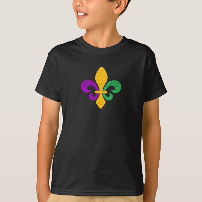 Mardi Gras Fleur De Lis T-Shirt (Front)