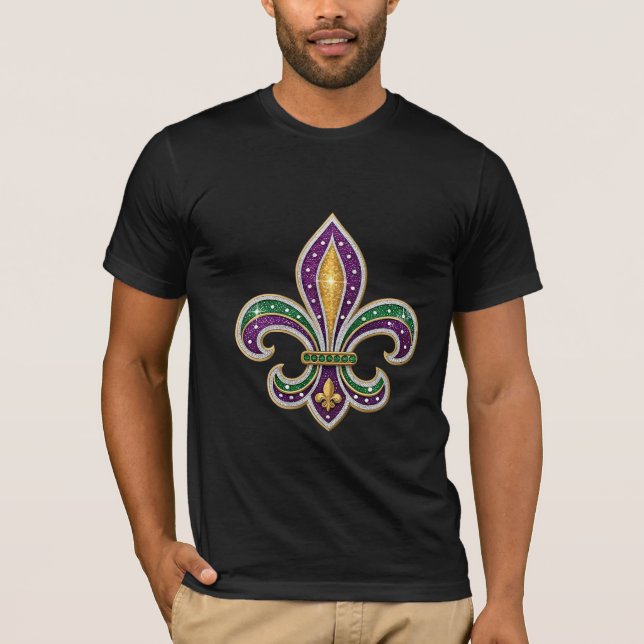 Mardi Gras Fleur de Lis T-Shirt (Front)