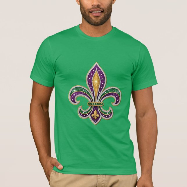 Mardi Gras Fleur de Lis T-Shirt (Front)