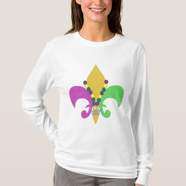 Mardi Gras Fleur De Lis T-Shirt (Front)