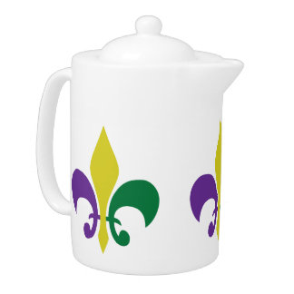 Mardi Gras ~ Fleur De Lis Teapot