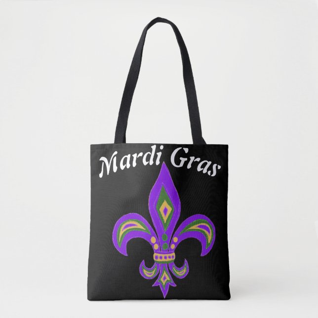 Mardi gras  Fleur de Lis Tote Bag (Front)
