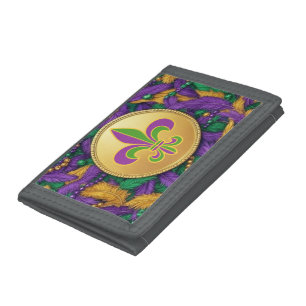 Mardi Gras Fleur de lis Tri-fold Wallet