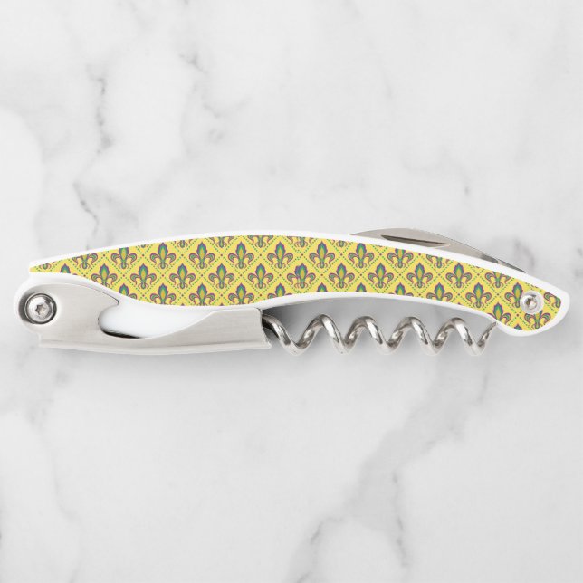 Mardi Gras Fleur De Lis Waiter's Corkscrew (Front)