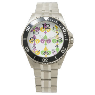 Mardi Gras Fleur de Lis Watch