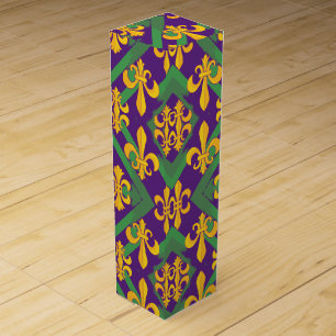 Mardi Gras Fleur de lis Wine Box