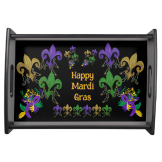 Mardi Gras fleur de lis wood party Serving Tray