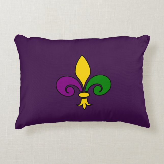 Mardi Gras fleur-de-lys Decorative Pillow (Front)