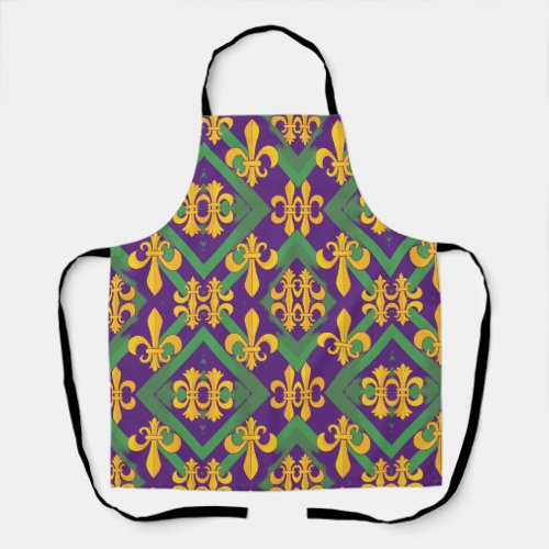 Mardi gras fleur di Lis    Apron