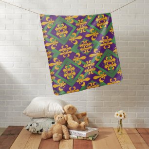 Mardi gras fleur di Lis Baby Blanket
