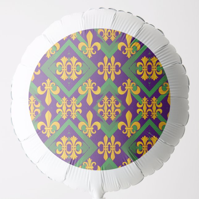 Mardi gras fleur di Lis  Balloon (Front)