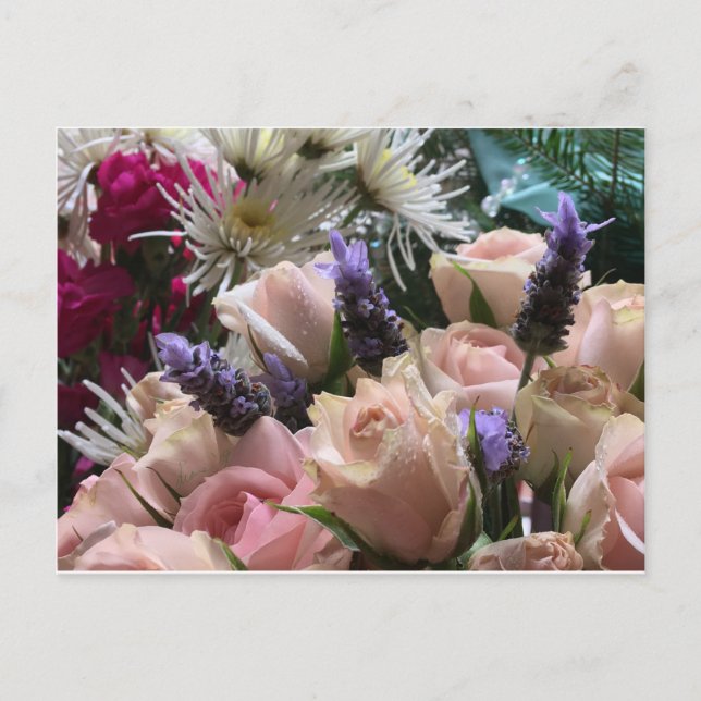 Mardi Gras Flowers postcard    ©dianeheller2019 (Front)