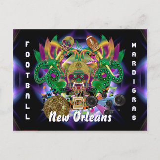 Mardi Gras Football King View Hints please Invitation Postcard