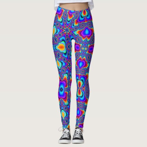 MARDI GRAS FRACTAL EXPLOSION LEGGINGS