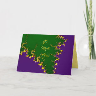 Mardi Gras Fractal Folded Holiday Card