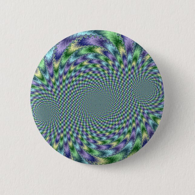Mardi Gras - Fractal Pinback Button (Front)