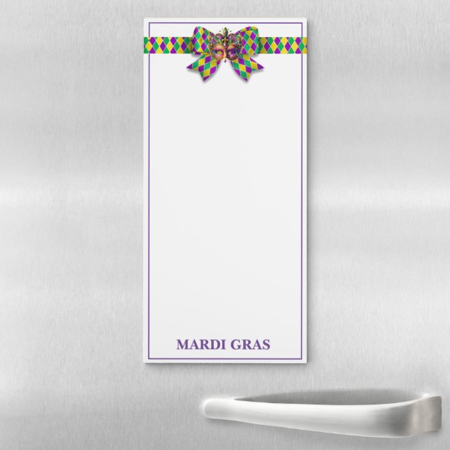 Mardi Gras Fridge Note Pad (In Situ)