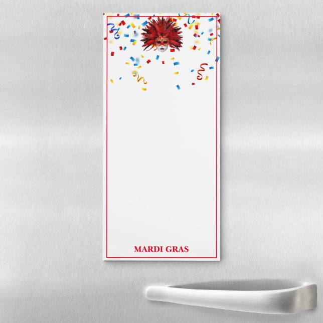 Mardi Gras Fridge Note Pad (In Situ)