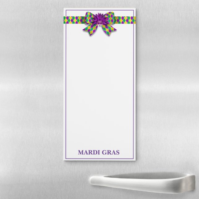 Mardi Gras Fridge Note Pad (In Situ)