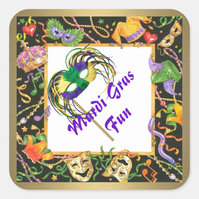Mardi Gras Fun Sticker (Front)