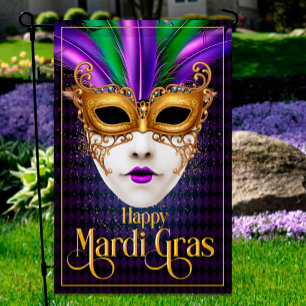 Mardi Gras Garden Flag, Mardi Gras Mask Garden Flag