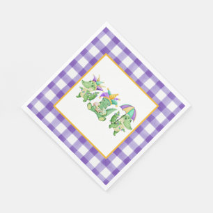 Mardi Gras Gator Party Paper Napkins