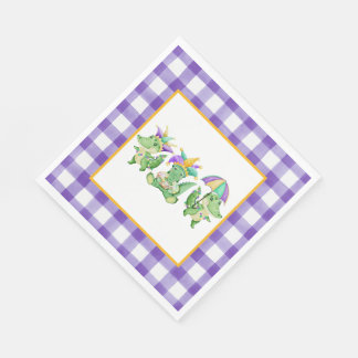Mardi Gras Gator Party Paper Napkins