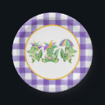 Mardi Gras Gator Party Paper Plate<br><div class="desc">Cute Mardi Gras Gator and Gingham Paper Plates</div>