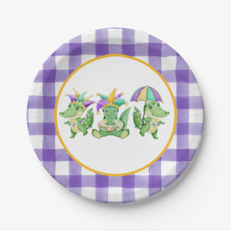 Mardi Gras Gator Party Paper Plate