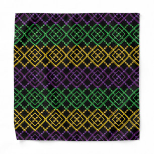 Mardi Gras Geometric Bead Strings Carnival Bandana