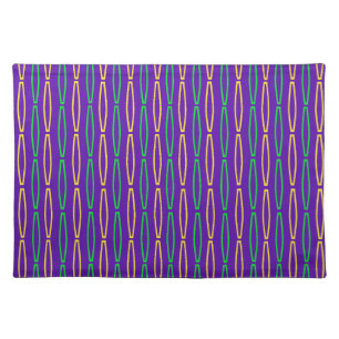 Mardi Gras Geometric Repeat  Cloth Placemat