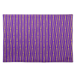 Mardi Gras Geometric Repeat  Cloth Placemat
