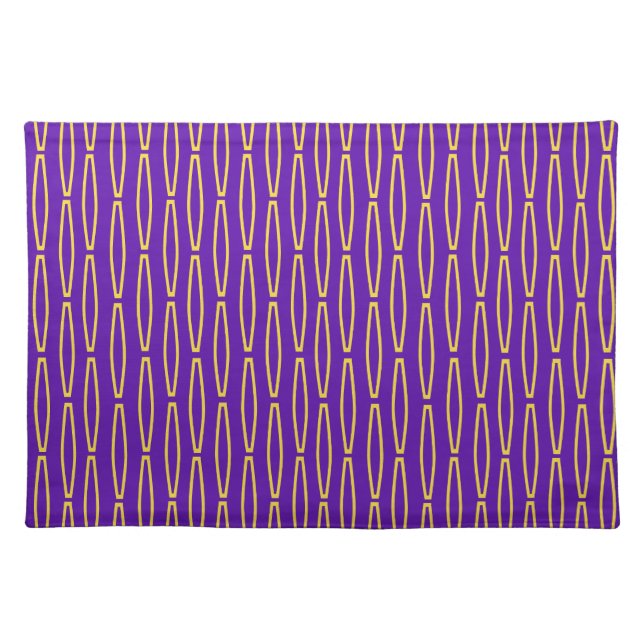 Mardi Gras Geometric Repeat  Cloth Placemat (Front)