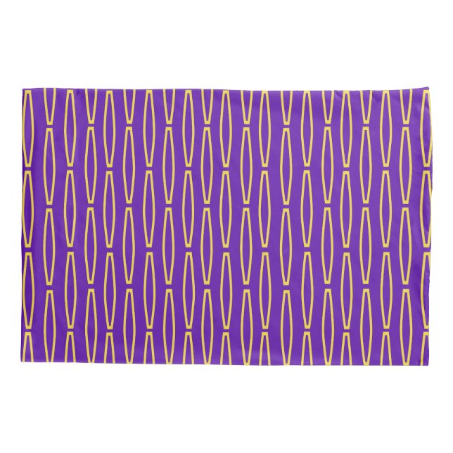 Mardi Gras Geometric Repeat  Pillow Case (Back)