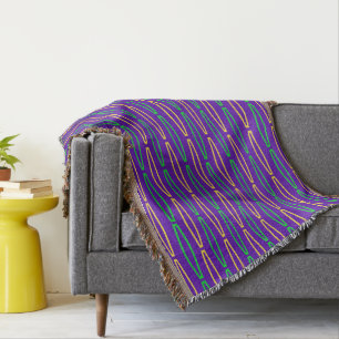 Mardi Gras Geometric Repeat Throw Blanket