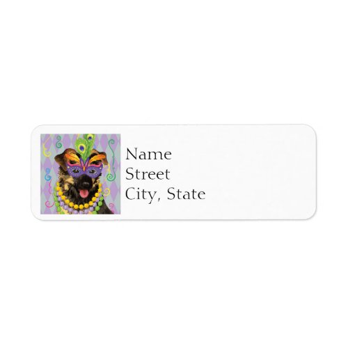 Mardi Gras German Shepherd Label