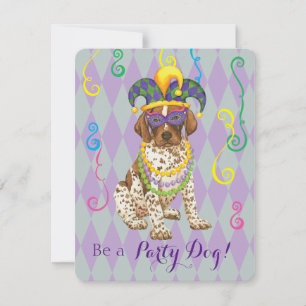 Mardi Gras German Shorthaired Pointer Invitation