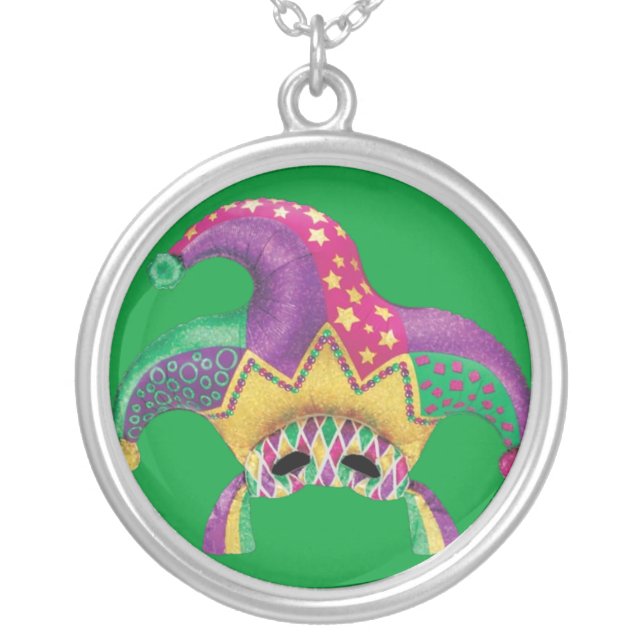 Mardi Gras Gift Sterling Silver Necklace (Front)