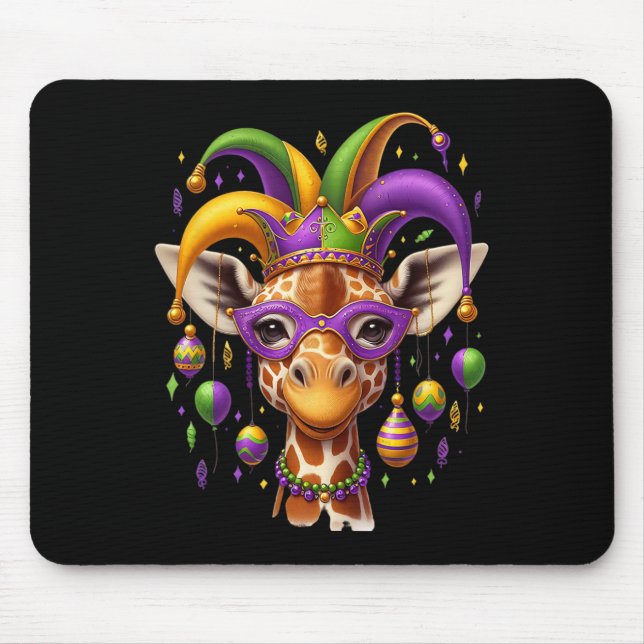 Mardi Gras Giraffe  Mouse Pad (Front)