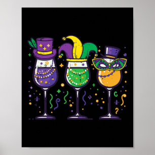 Mardi Gras Gl Funny Fat Tuesday Carnival Party Mom Poster