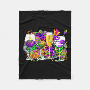 Mardi Gras Gl Of Wine Fleece Blanket