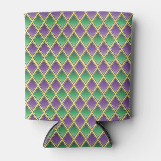 Mardi Gras Glitter Harlequin Can Cooler