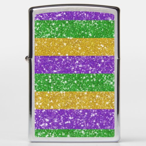 Mardi Gras Glitter Look Colors Zippo Lighter