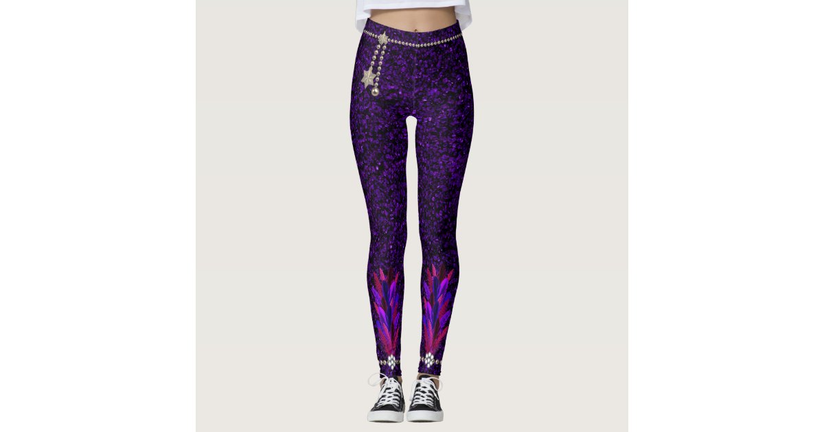 Mardi Gras Leggings, Mardi Gras Argyle Jester Leggings