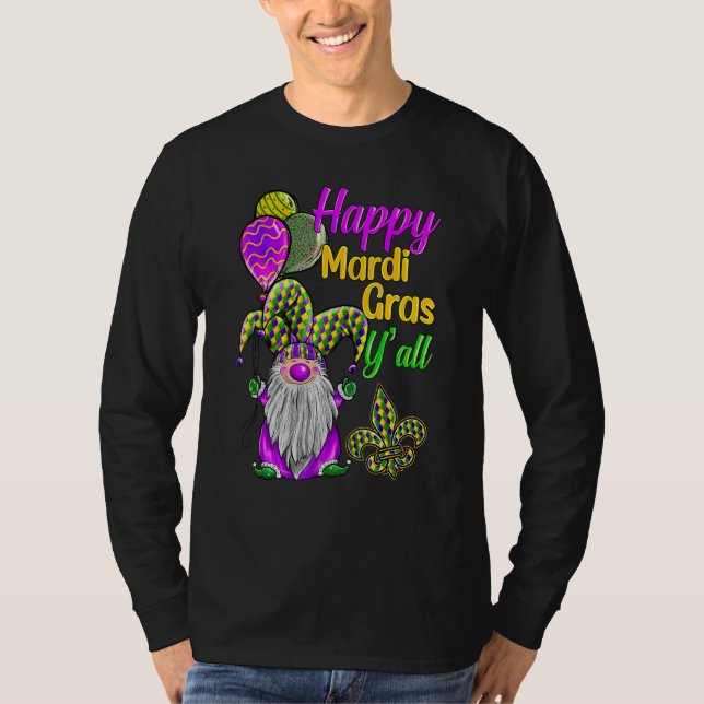 Mardi Gras Gnomes Fleur De Lis Costume Carnaval Pa T-Shirt (Front)