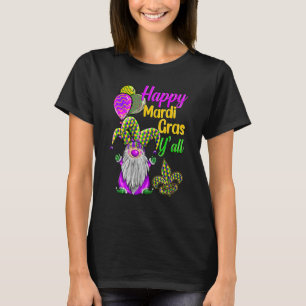 Mardi Gras Gnomes Fleur De Lis Costume Carnaval Pa T-Shirt